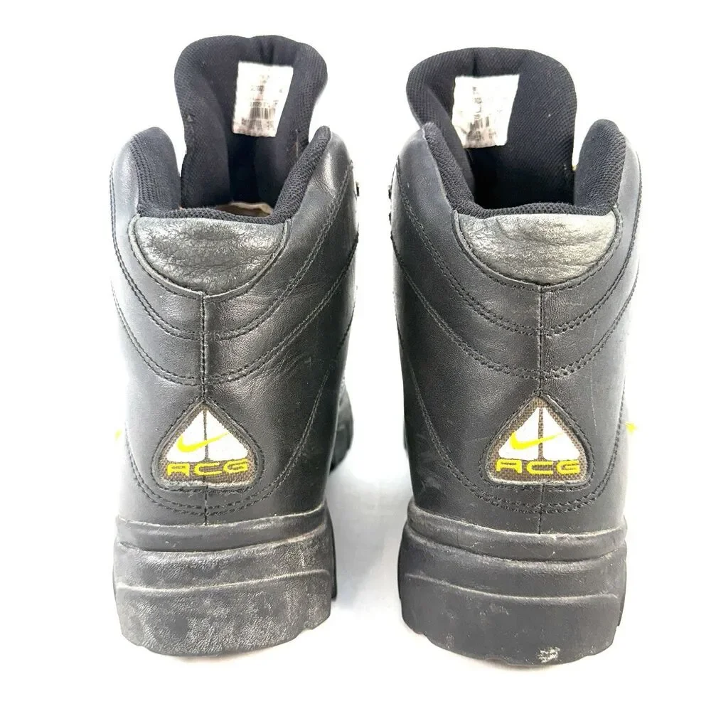 Vtg 1997 Nike Air ACG Black Leather Heavy Duty Hiking Mountain Trek Boot US 10